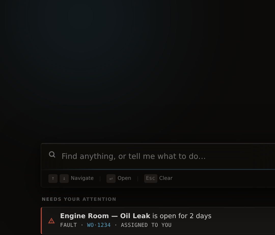 CelesteOS search — idle state